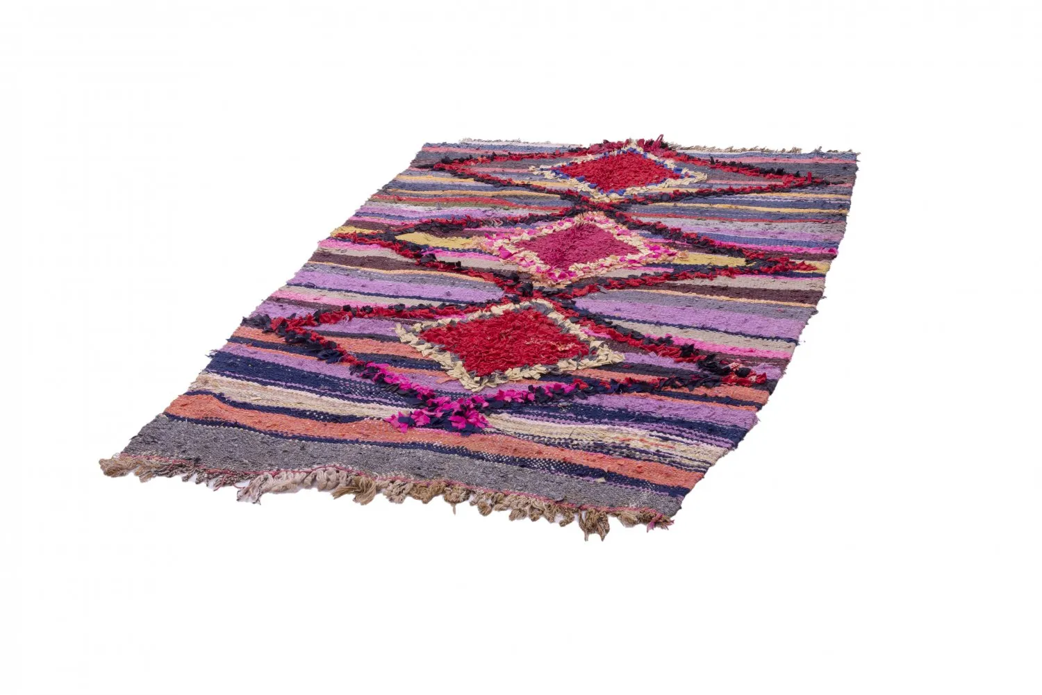 Marockansk Boucherouite-matta 210 x 130 cm