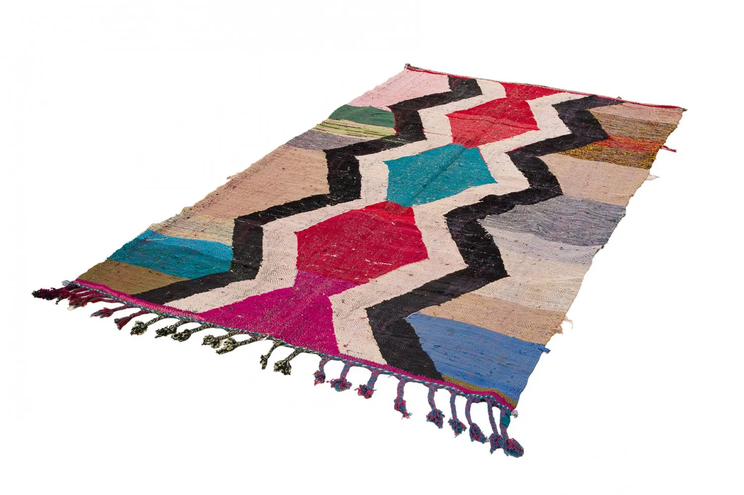 Koberec Berbere Marocký Boucherouite 145 x 265 cm