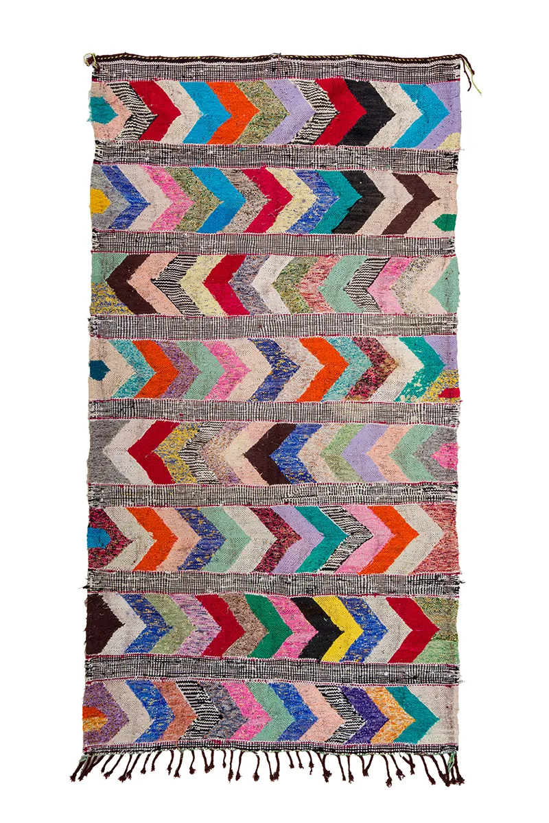 Koberec Berbere Marocký Boucherouite 150 x 275 cm