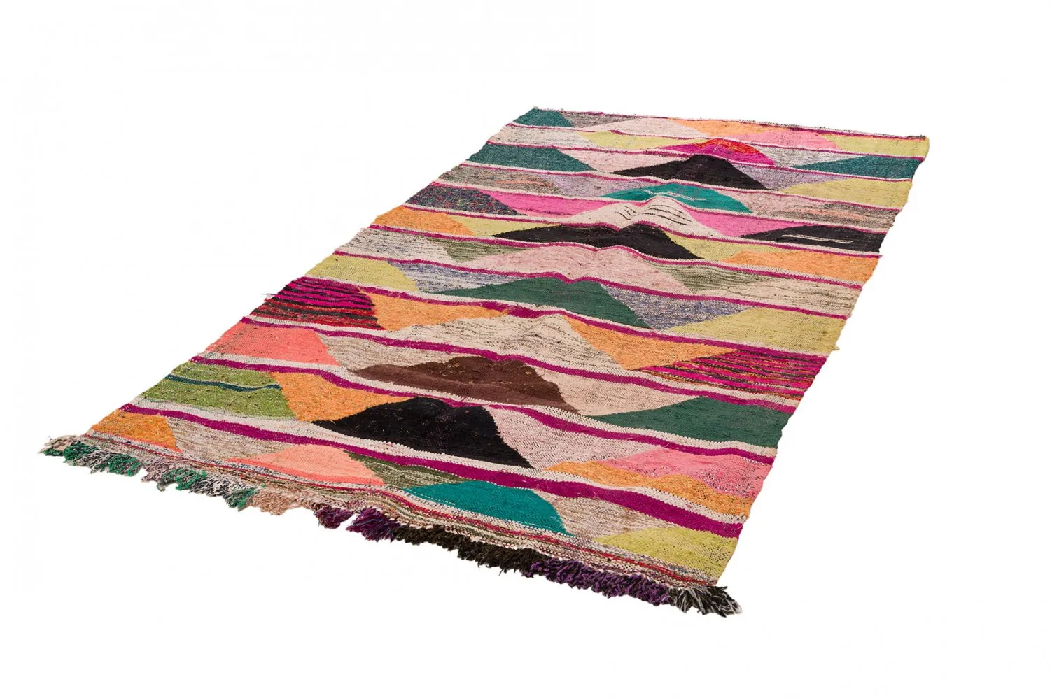 Koberec Berbere Marocký Boucherouite 135 x 265 cm