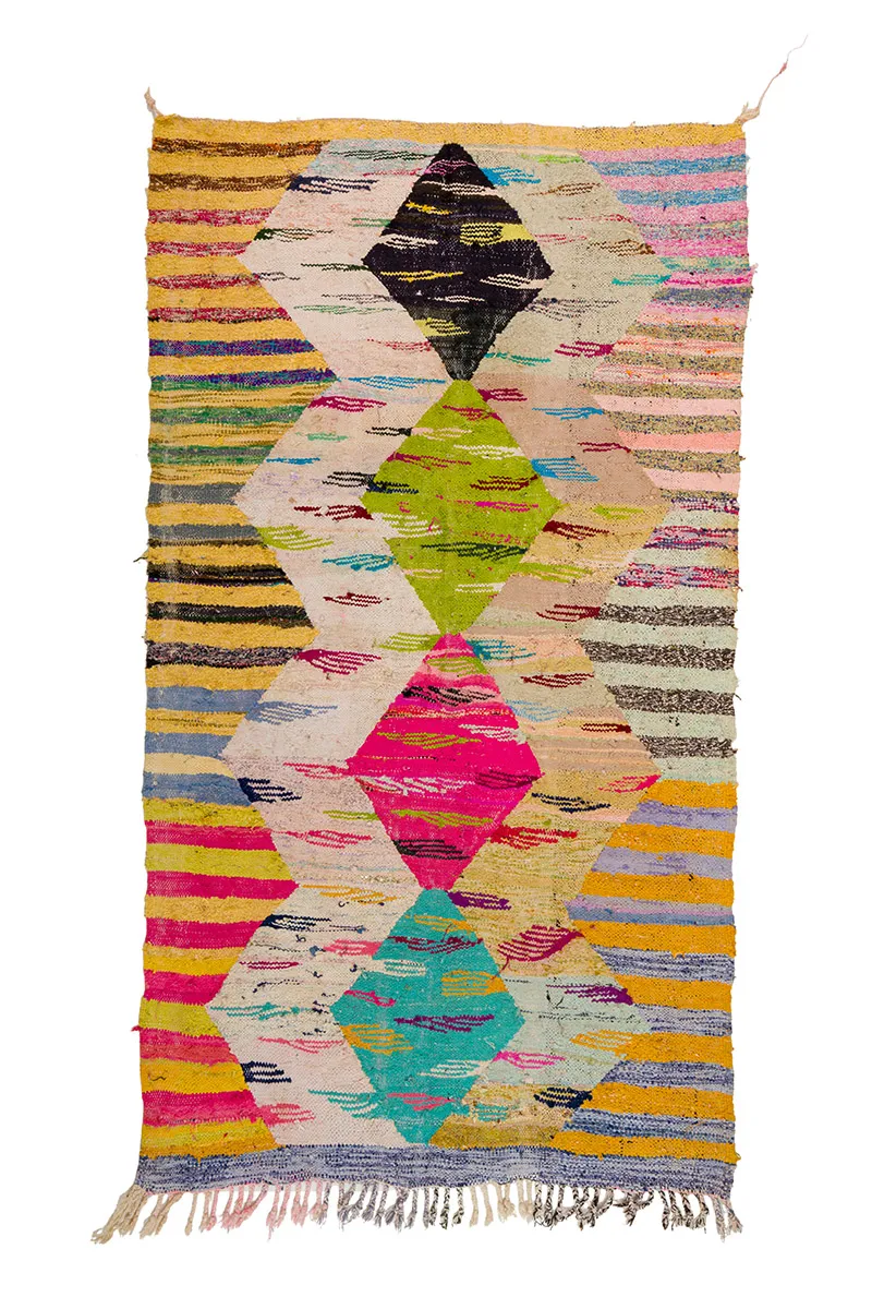 Koberec Berbere Marocký Boucherouite 140 x 250 cm
