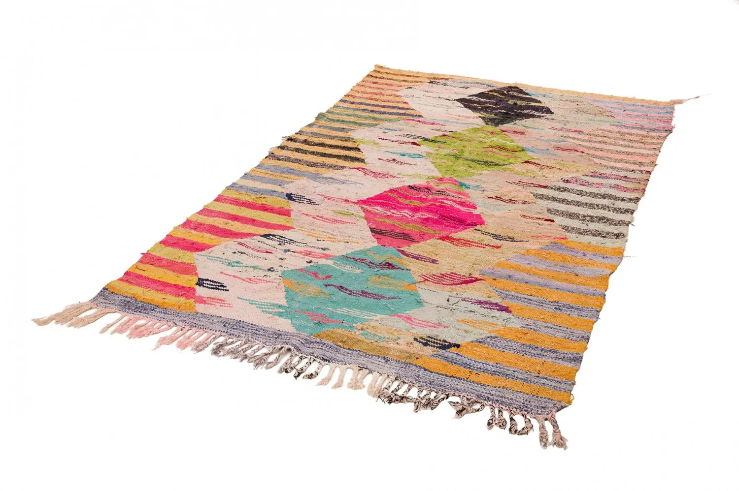Koberec Berbere Marocký Boucherouite 140 x 250 cm
