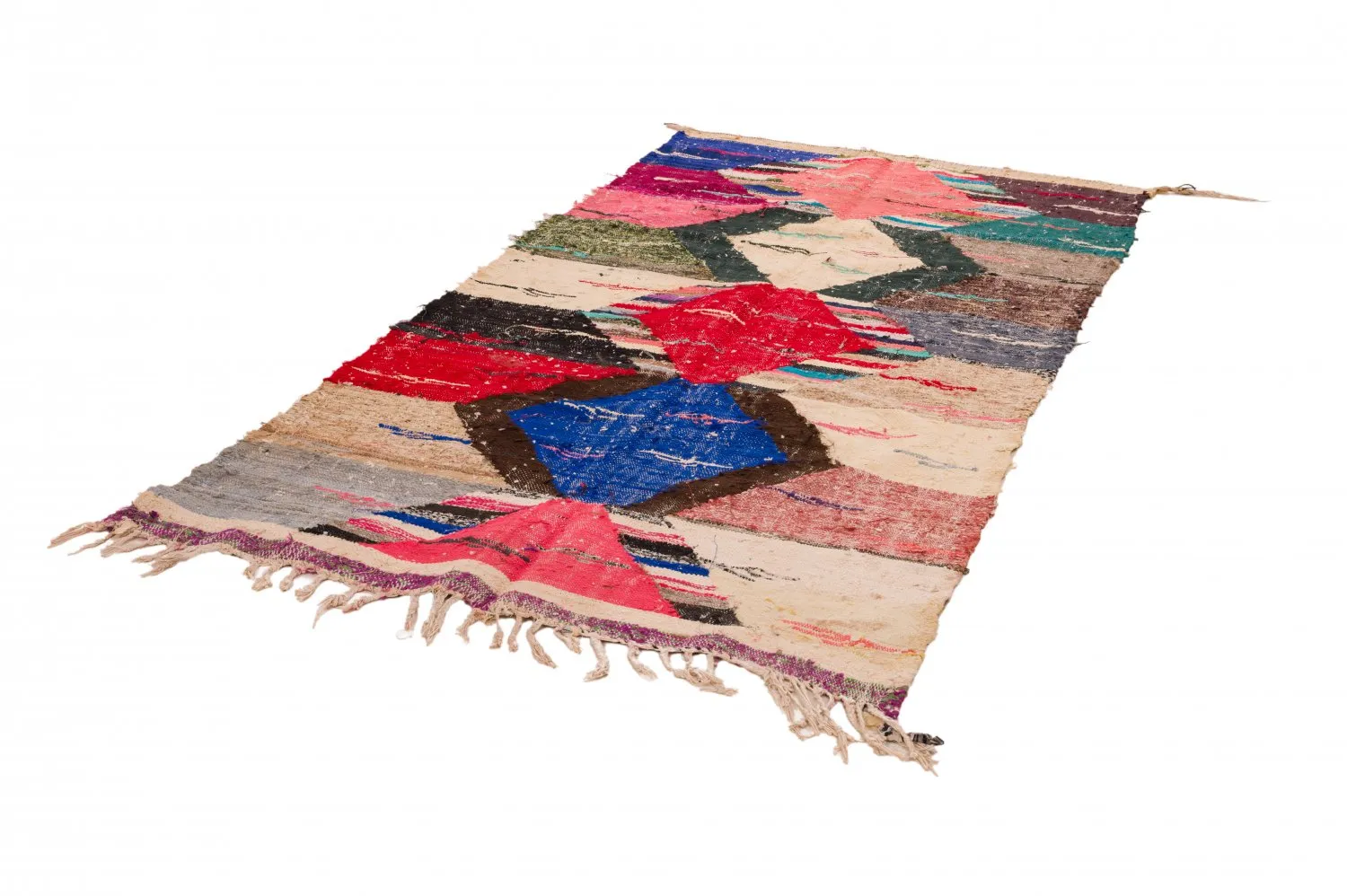 Koberec Berbere Marocký Boucherouite 125 x 240 cm