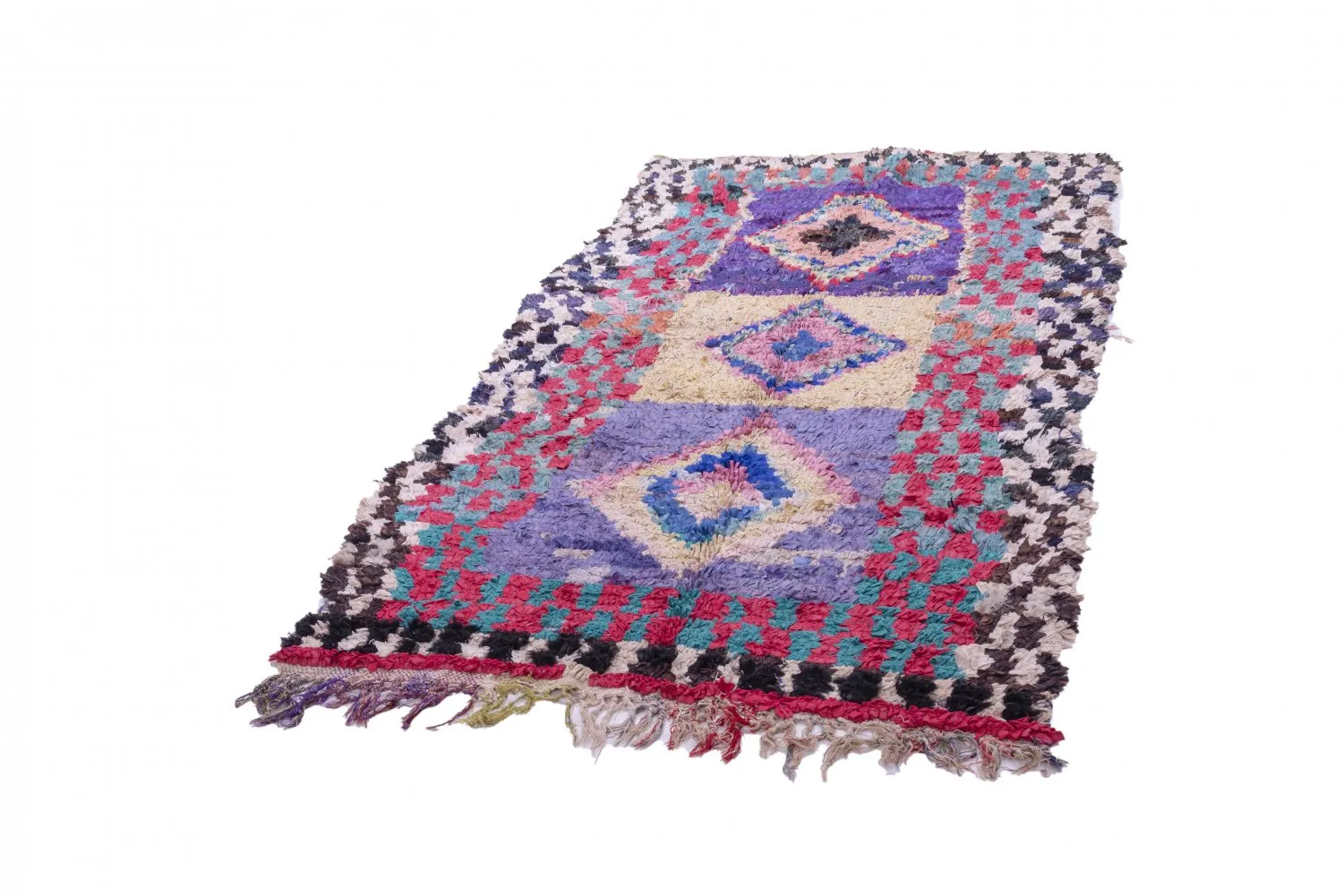 Marockansk Boucherouite-matta 225 x 125 cm