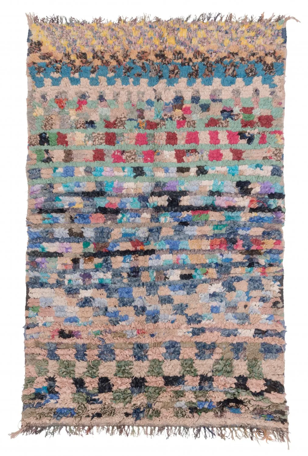 Marockansk Boucherouite-matta 205 x 130 cm