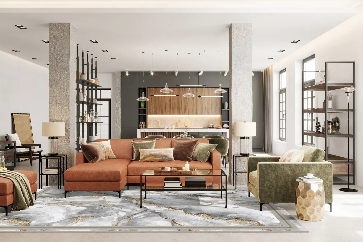 Koberec Wilton - Attika (šedá/biela/zlatá)