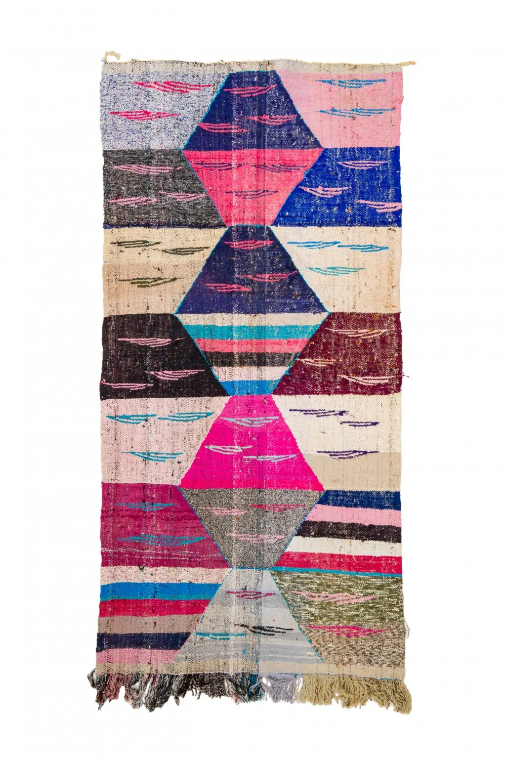 Koberec Berbere Marocký Boucherouite 125 x 260 cm