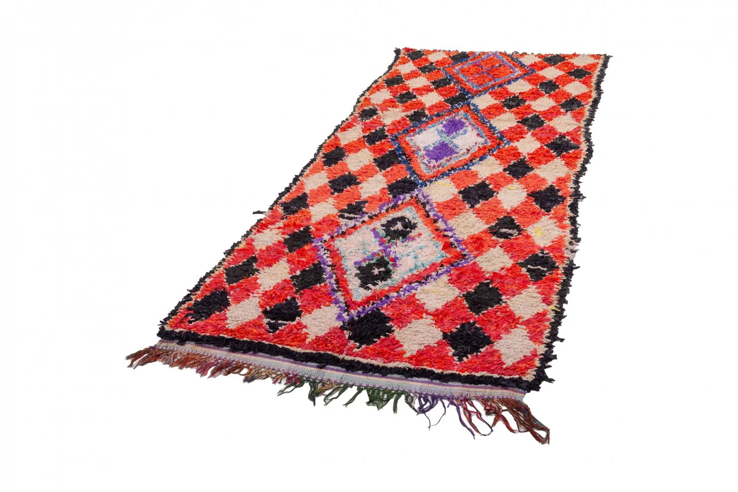Marockansk Boucherouite-matta 255 x 105 cm