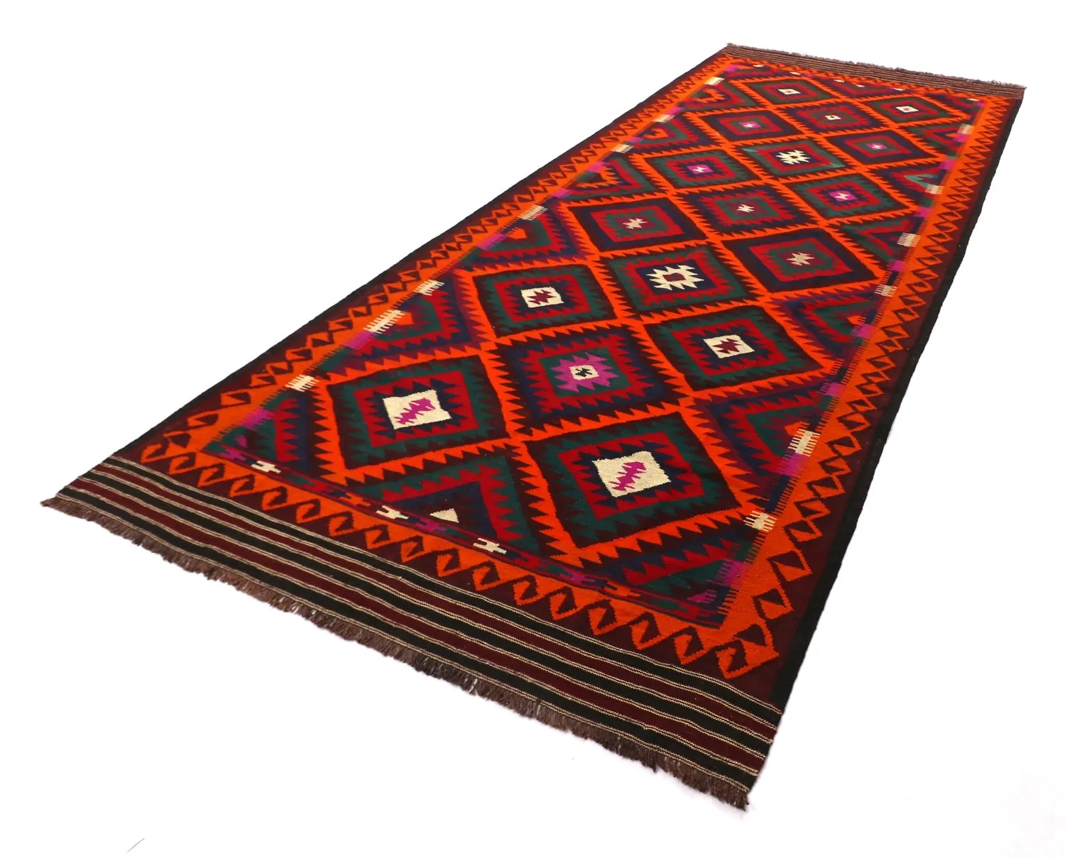 Orientálny kilimový koberec 379 x 173 cm