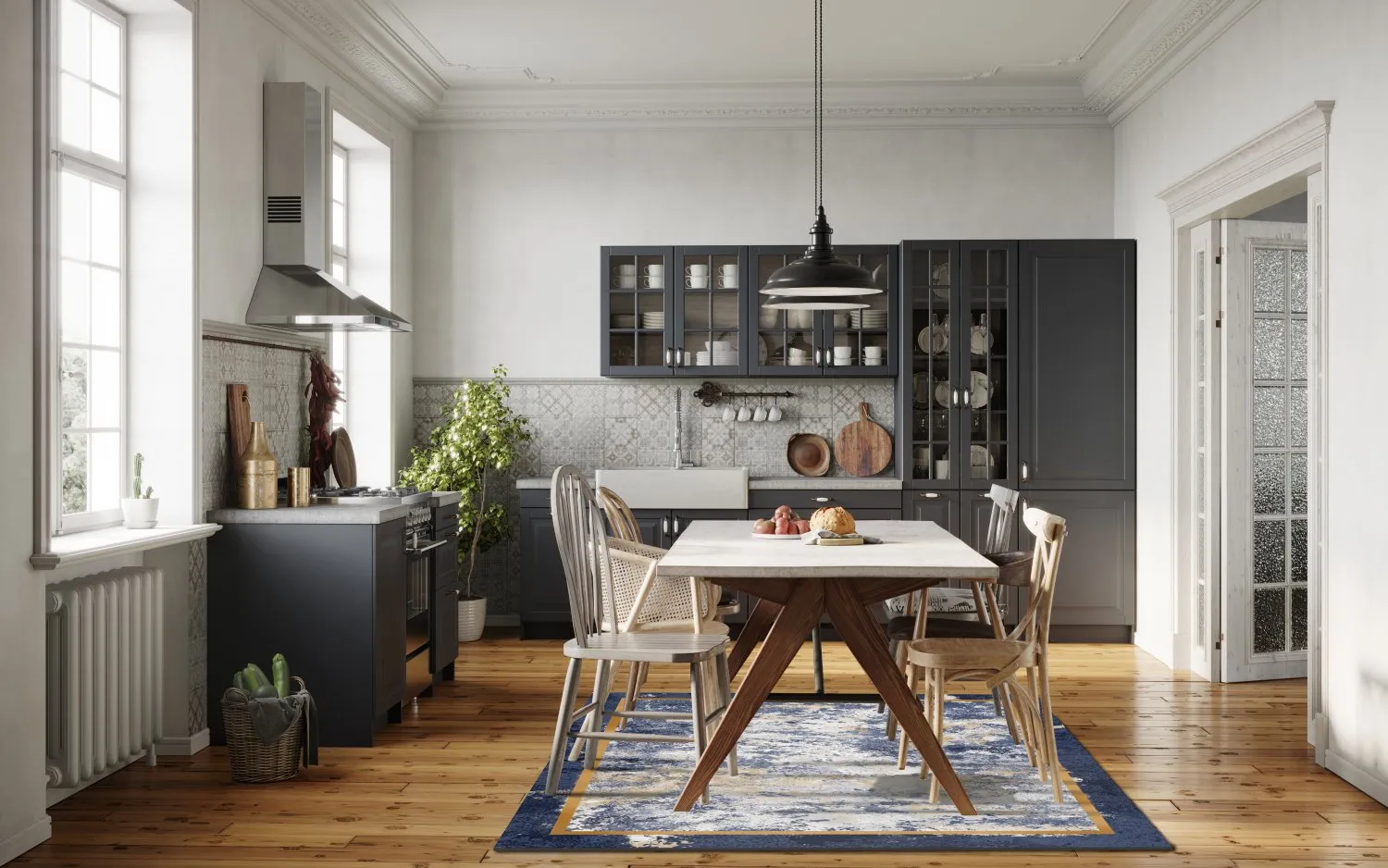 Koberec Wilton - Peri (modrý/multicolor)