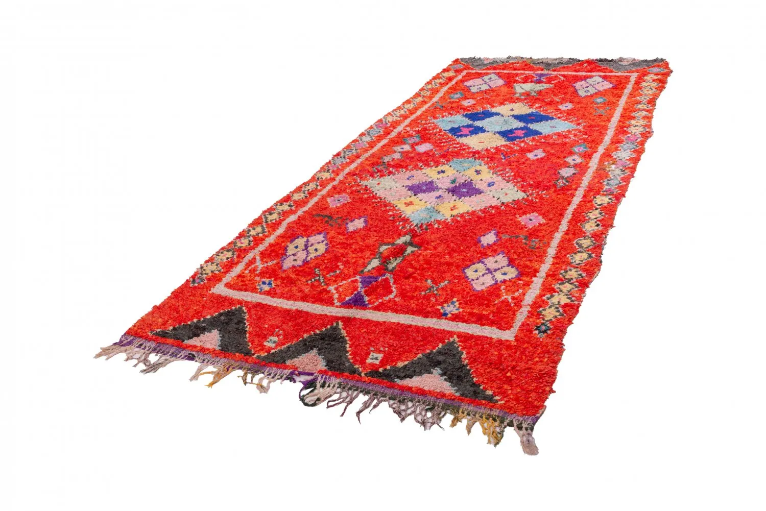 Marocký Berber koberec Boucherouite 340 x 155 cm