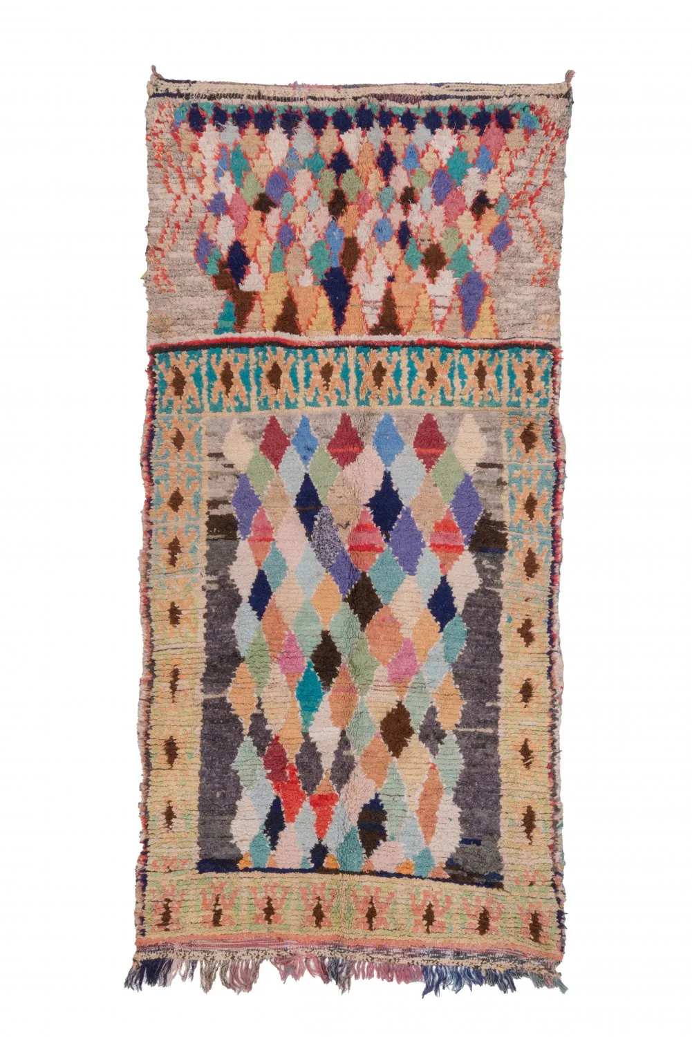 Marockansk Boucherouite-matta 255 x 115 cm