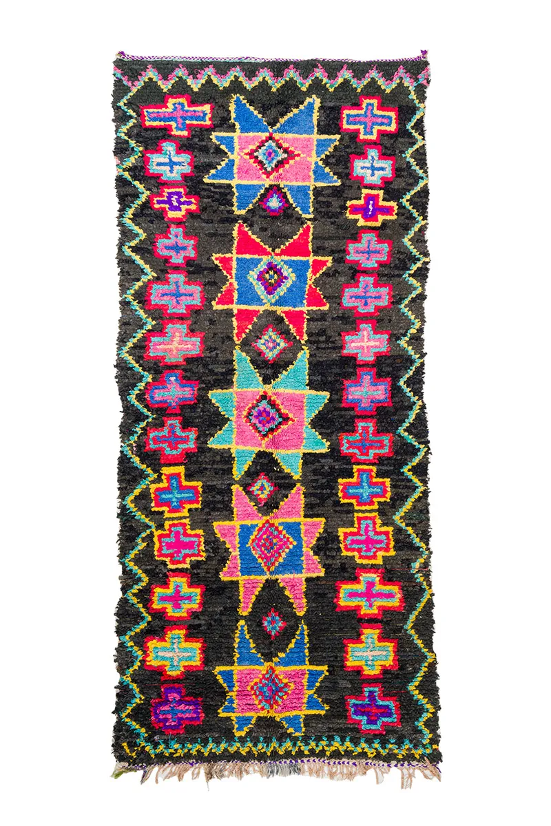 Koberec Berbere Marocký Boucherouite 135 x 315 cm