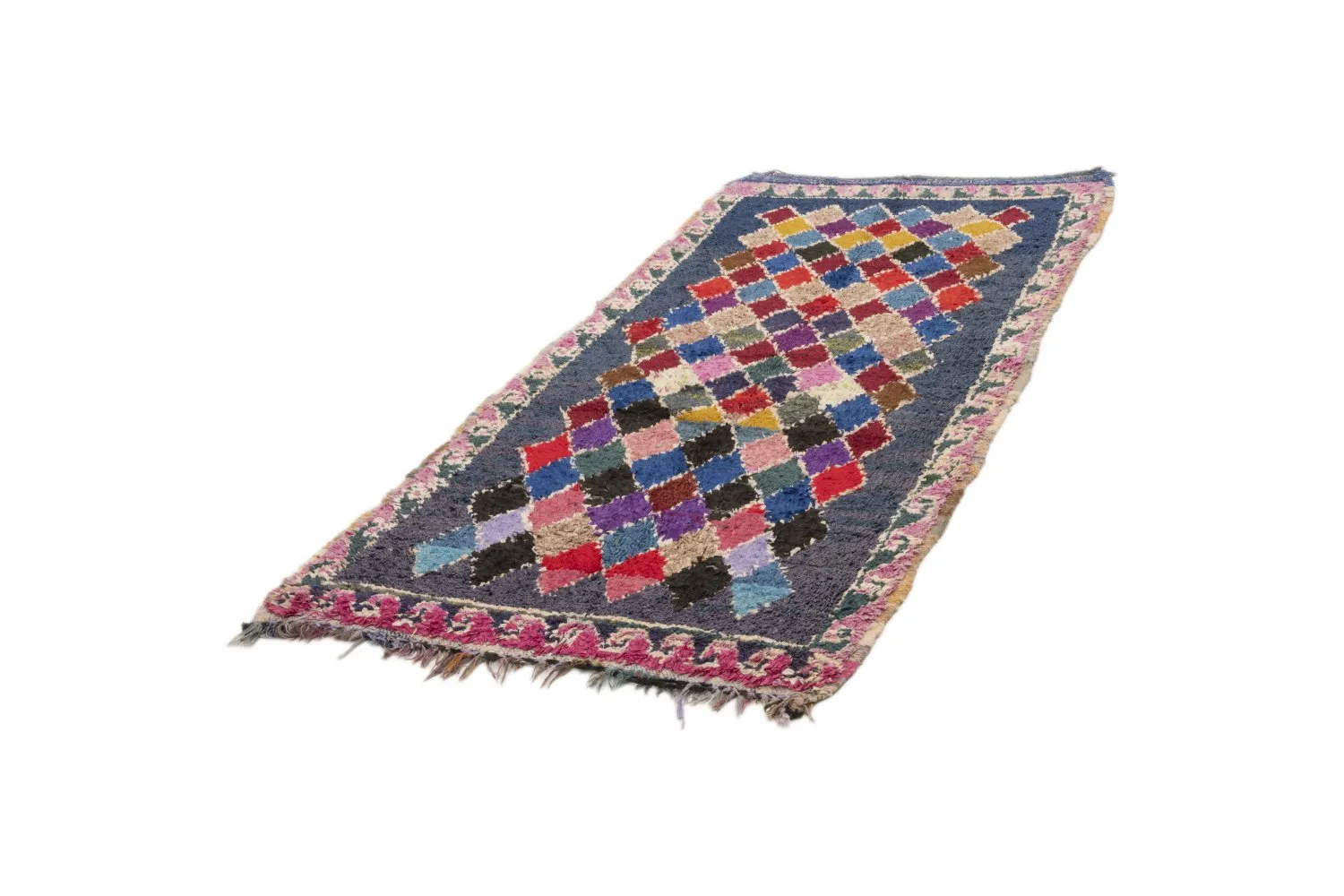 Marockansk Boucherouite-matta 245 x 110 cm
