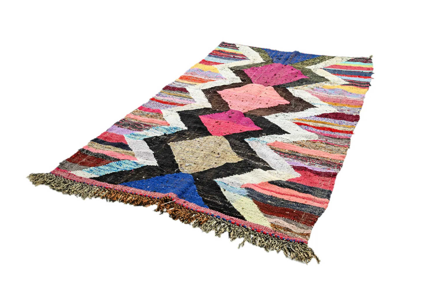 Koberec Berbere Marocký Boucherouite 140 x 245 cm