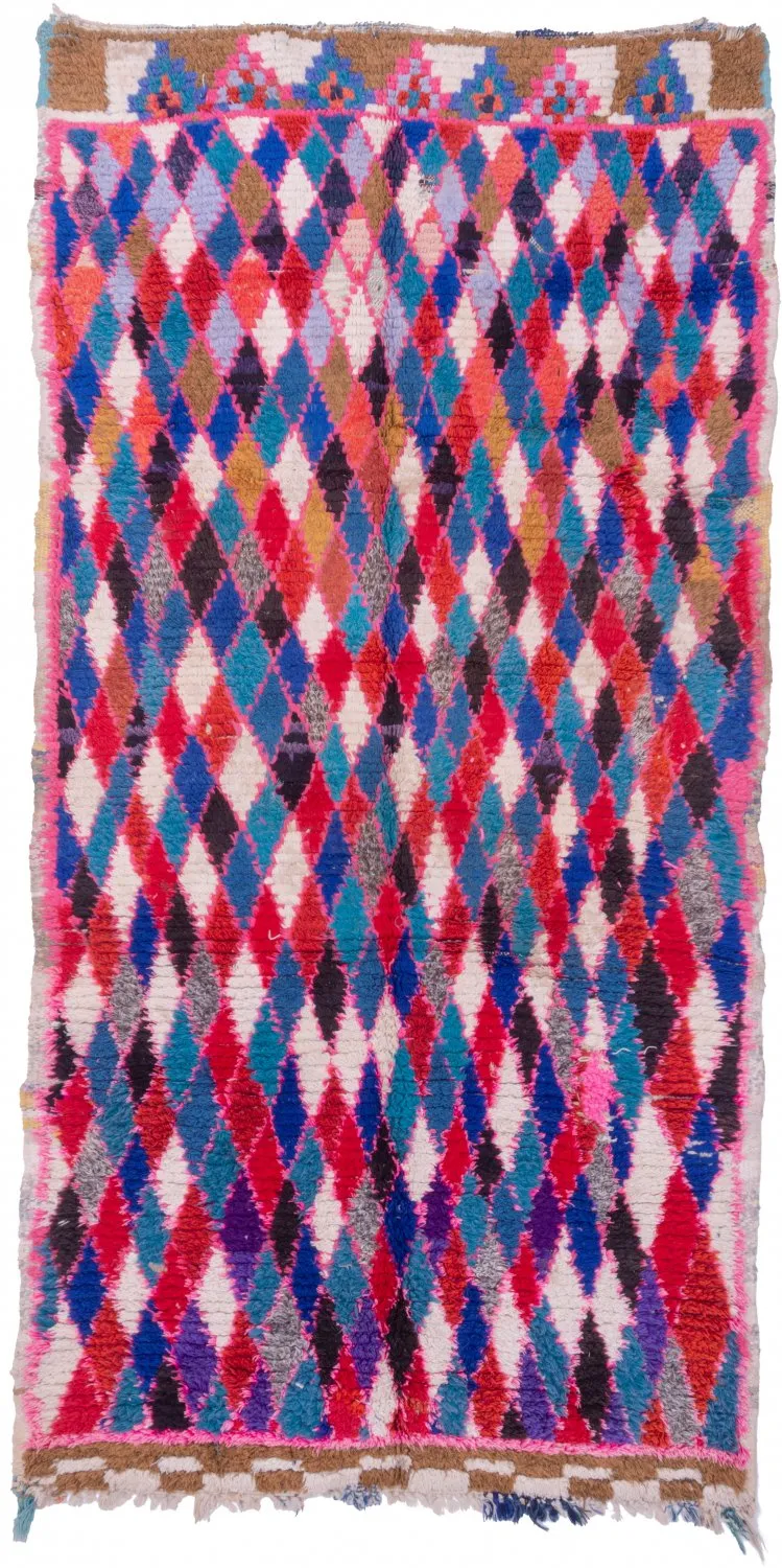 Marockansk Boucherouite-matta 220 x 110 cm