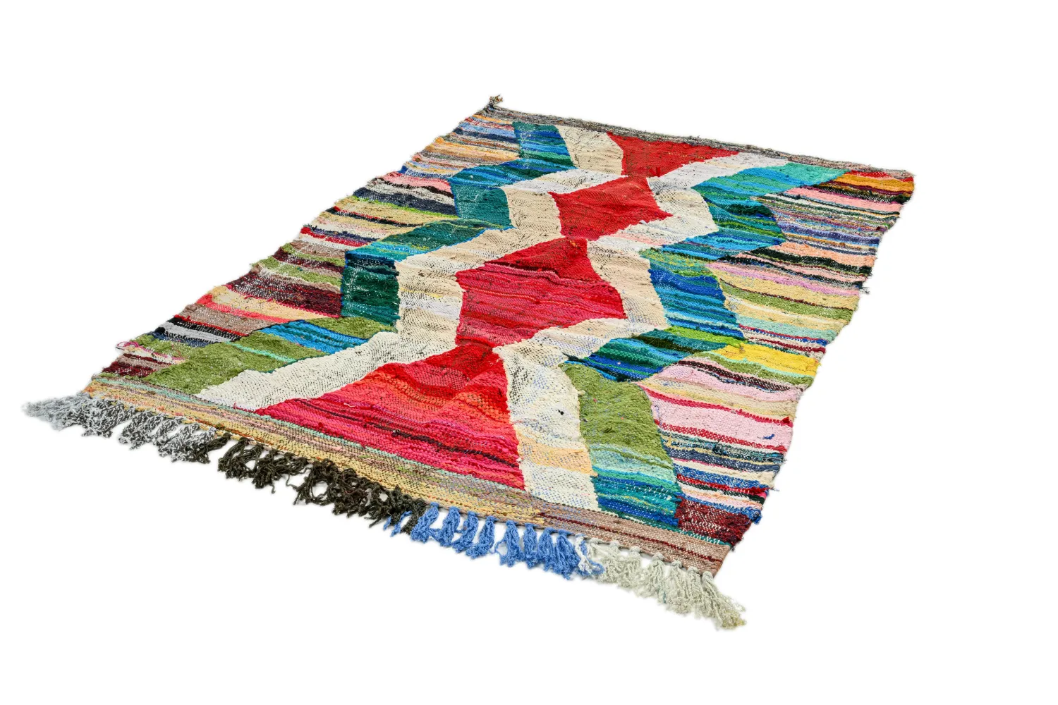 Berberská rohož Marocký Boucherouite 130 x 205 cm
