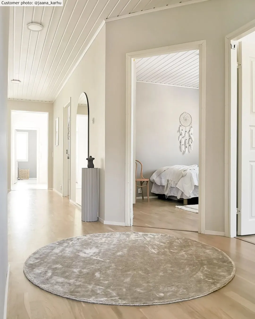 Kruhový koberec - Jodhpur Special Luxury Edition Viskóza (svetlo šedá/bežová)