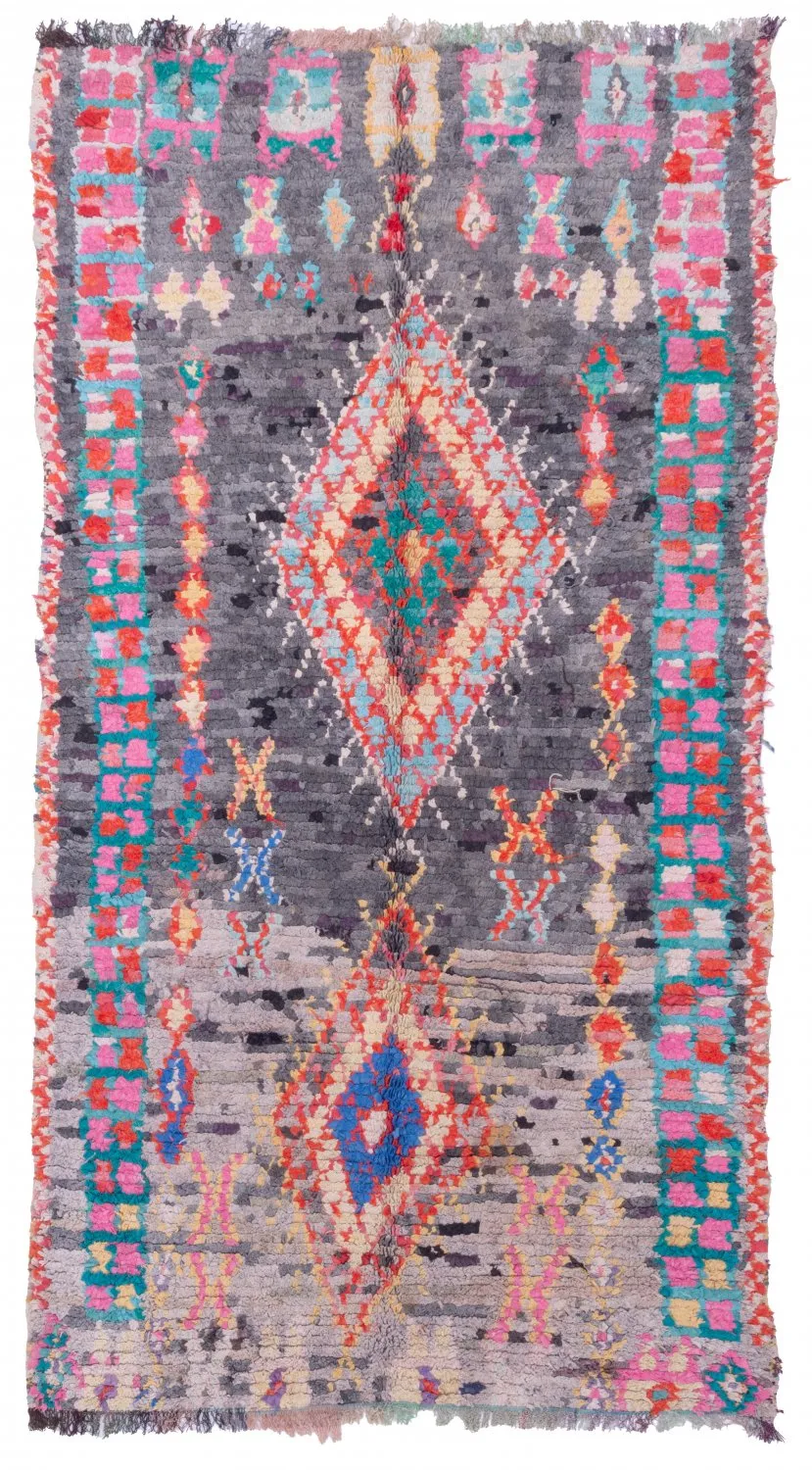Marockansk Boucherouite-matta 230 x 125 cm