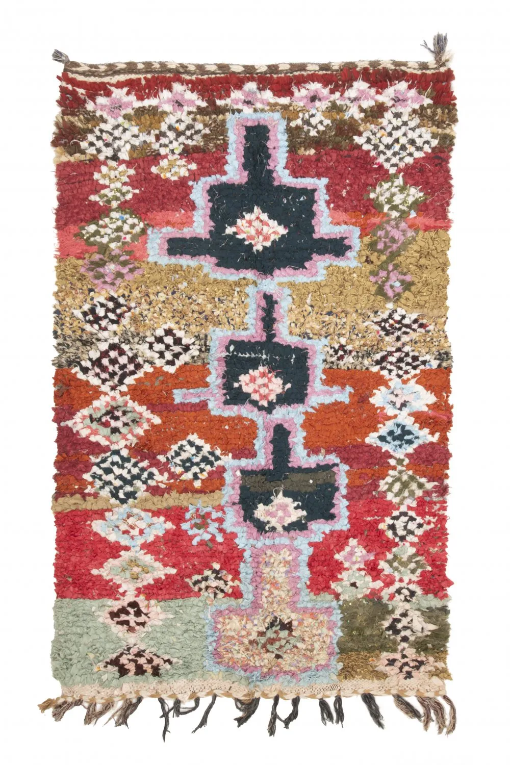 Marockansk Boucherouite-matta 205 x 120 cm