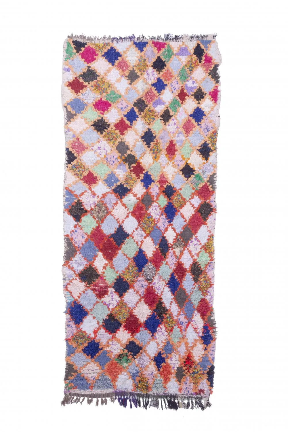 Marockansk Boucherouite-matta 245 x 105 cm