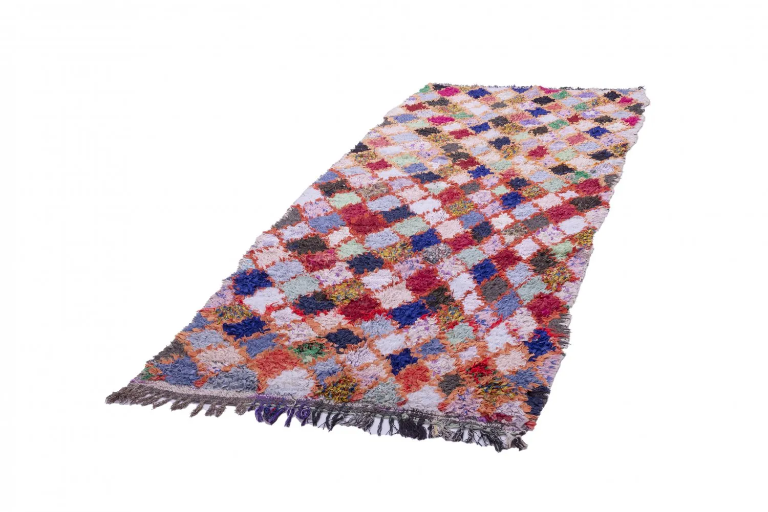 Marockansk Boucherouite-matta 245 x 105 cm