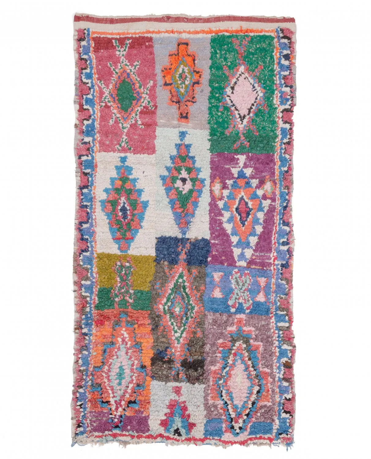 Marockansk Boucherouite-matta 225 x 115 cm