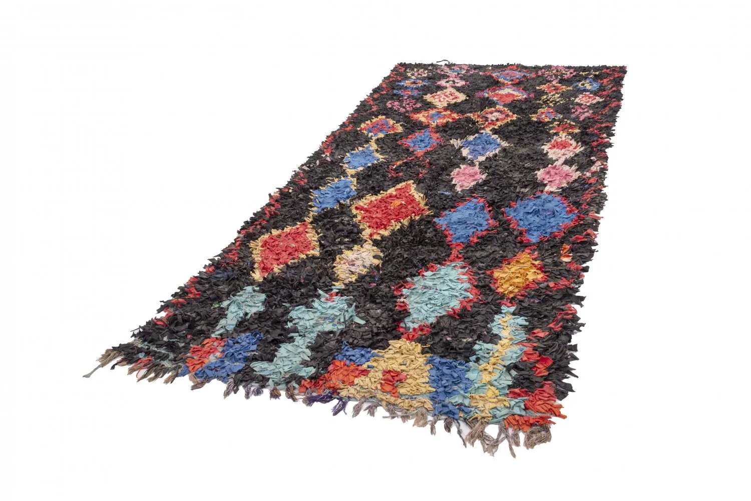 Marockansk Boucherouite-matta 260 x 125 cm