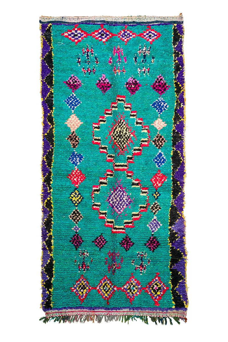 Marocký berberský koberec Boucherouite 155 x 335 cm