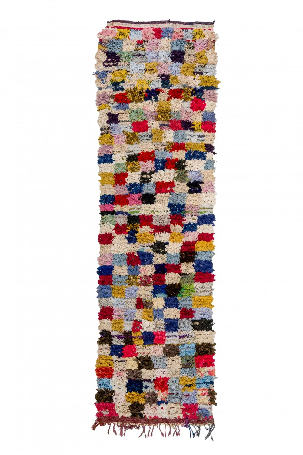 Marocký berberský koberec Boucherouite 380 x 105 cm