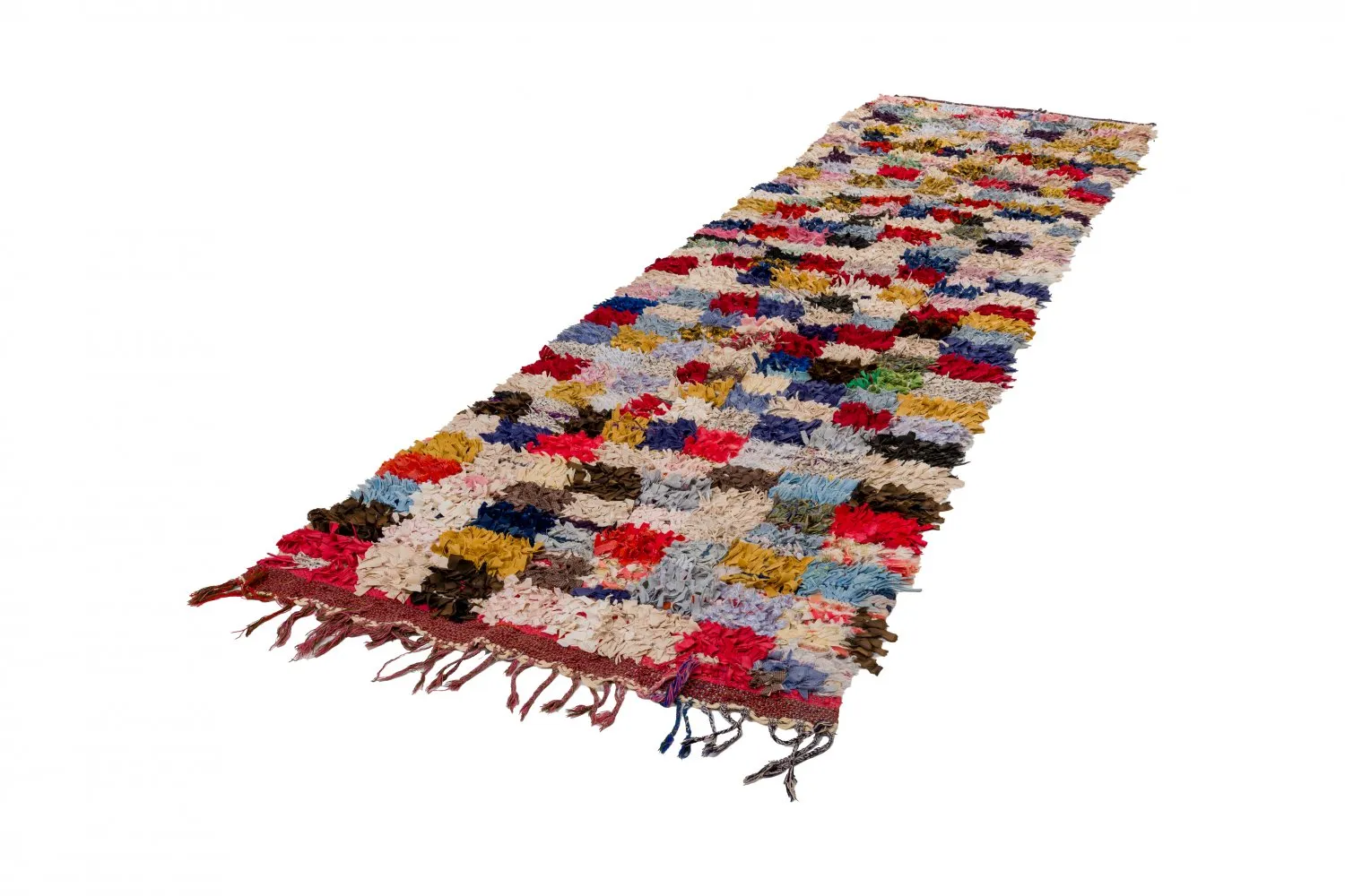 Marocký berberský koberec Boucherouite 380 x 105 cm