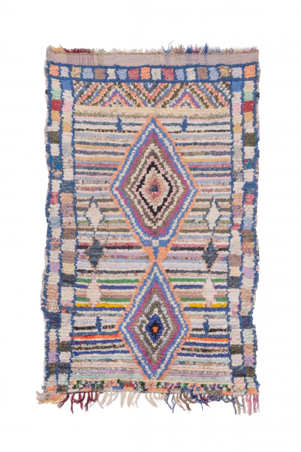 Marockansk Boucherouite-matta 225 x 140 cm