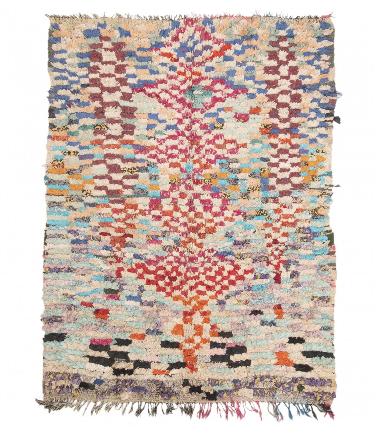 Marockansk Boucherouite-matta 205 x 145 cm