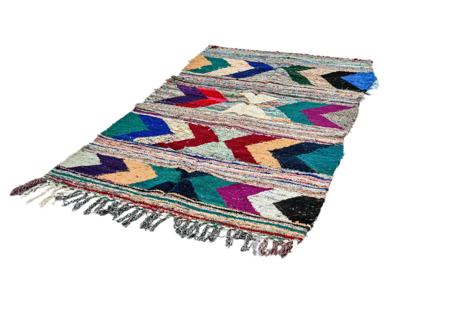 Berberská rohož Marocký Boucherouite 115 x 205 cm