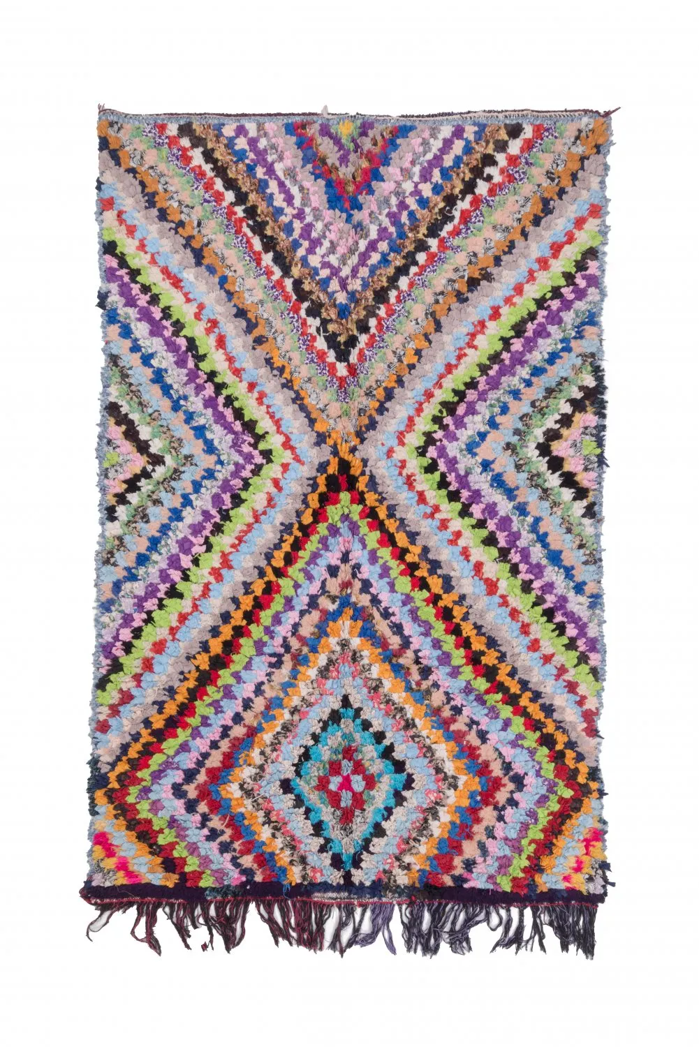Marockansk Boucherouite-matta 225 x 140 cm
