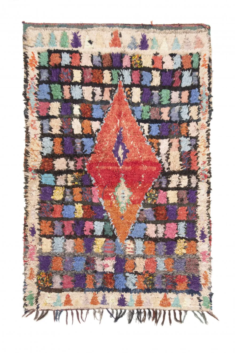 Marockansk Boucherouite-matta 195 x 125 cm
