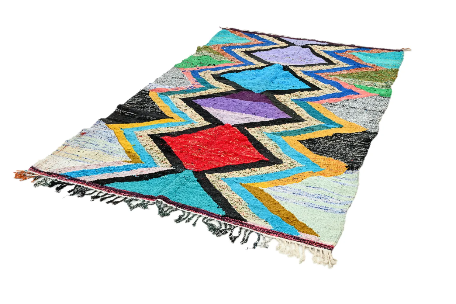 Koberec Berbere Marocký Boucherouite 140 x 235 cm