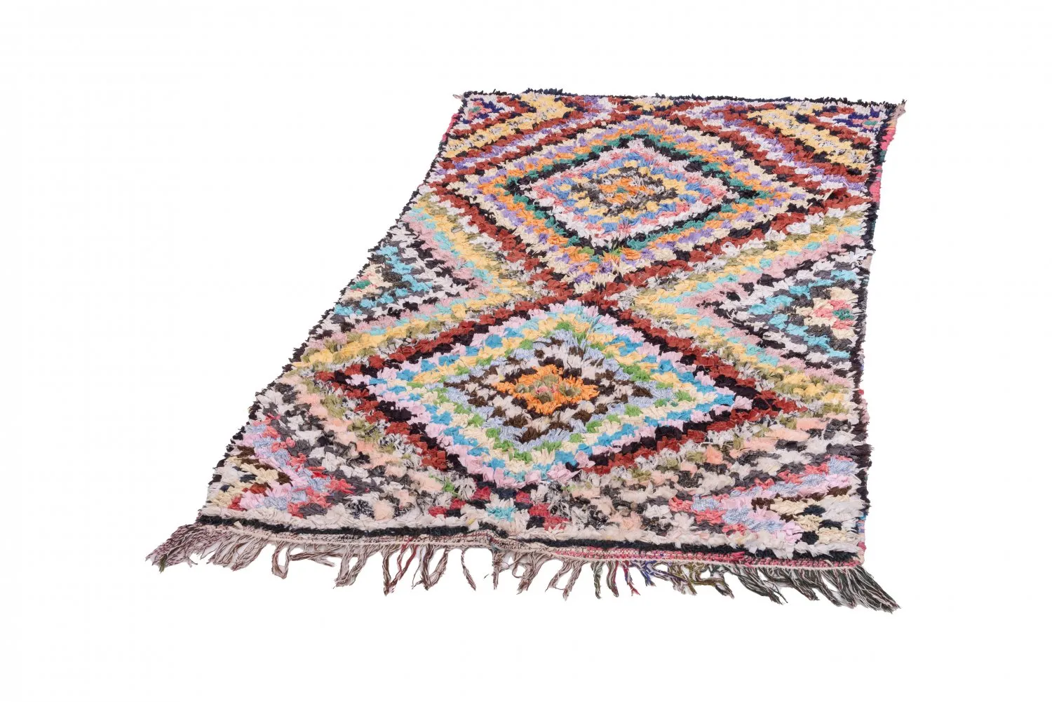 Marockansk Boucherouite-matta 215 x 120 cm
