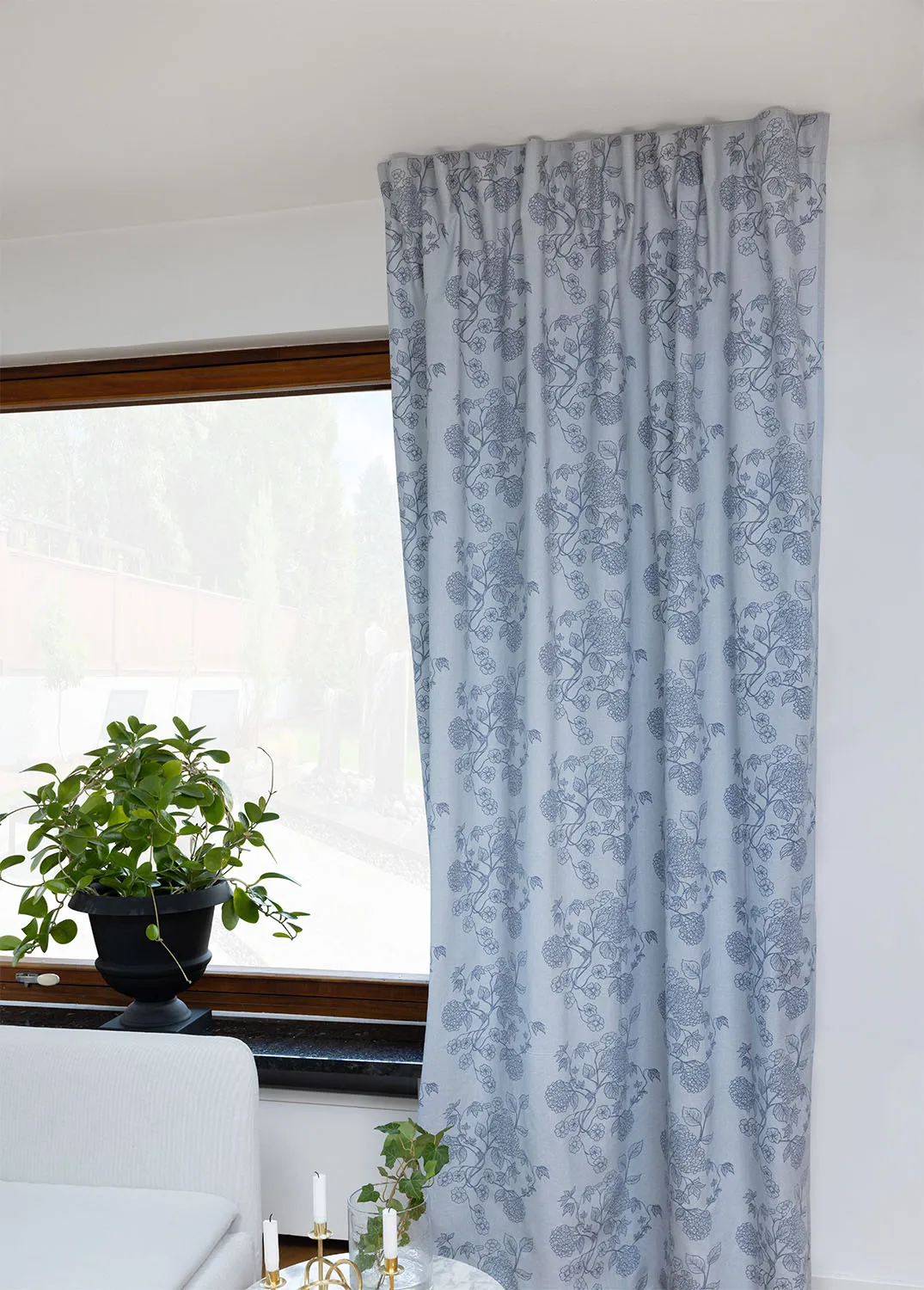 Záclony - Záclona z bavlny Minna (modrá)