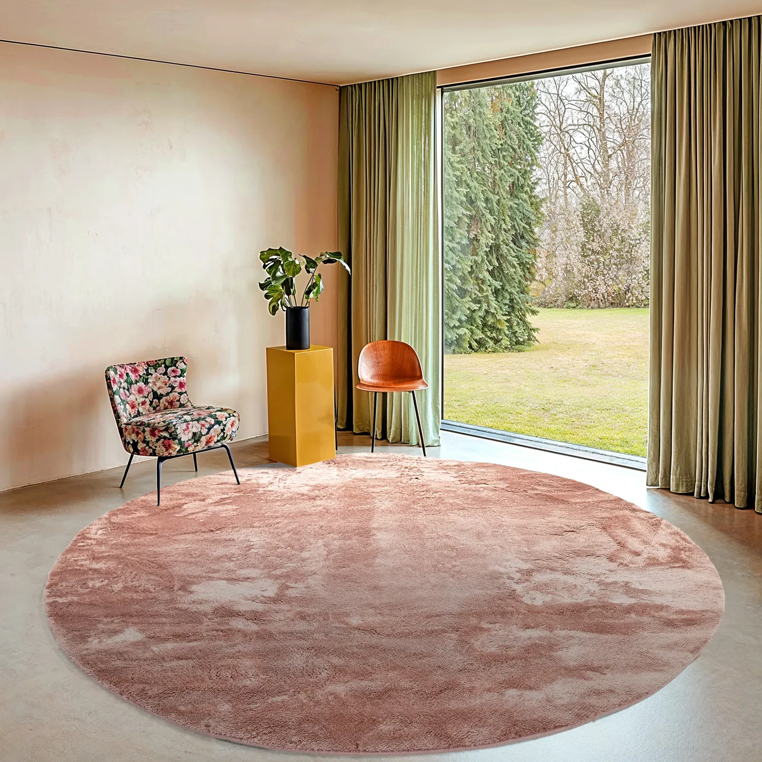 Koberce okrúhle - Aranga Super Soft Fur (ružová)