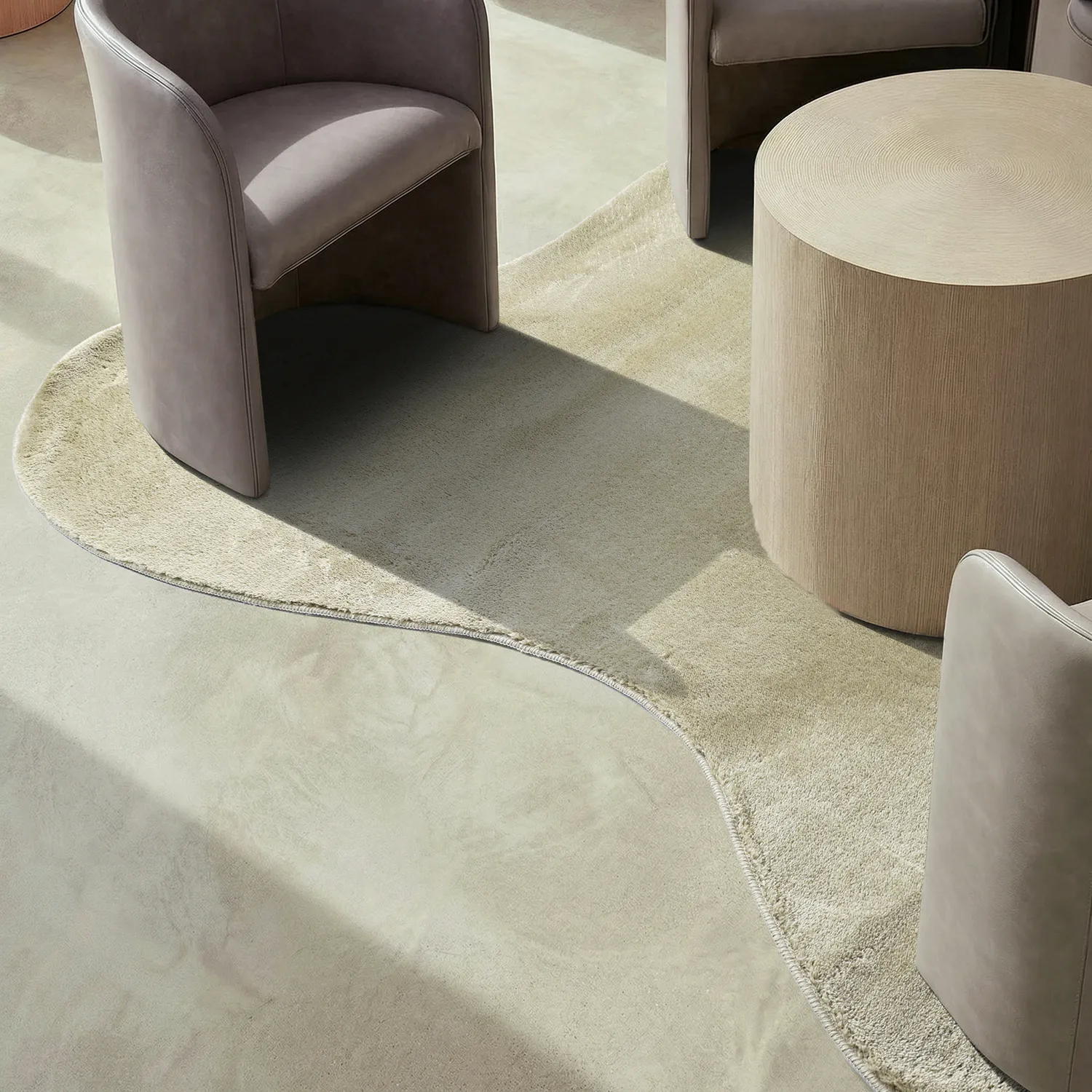 Asymmetrisk Vågig Ryamatta - Aranga Super Soft Fur (ljusgrön)