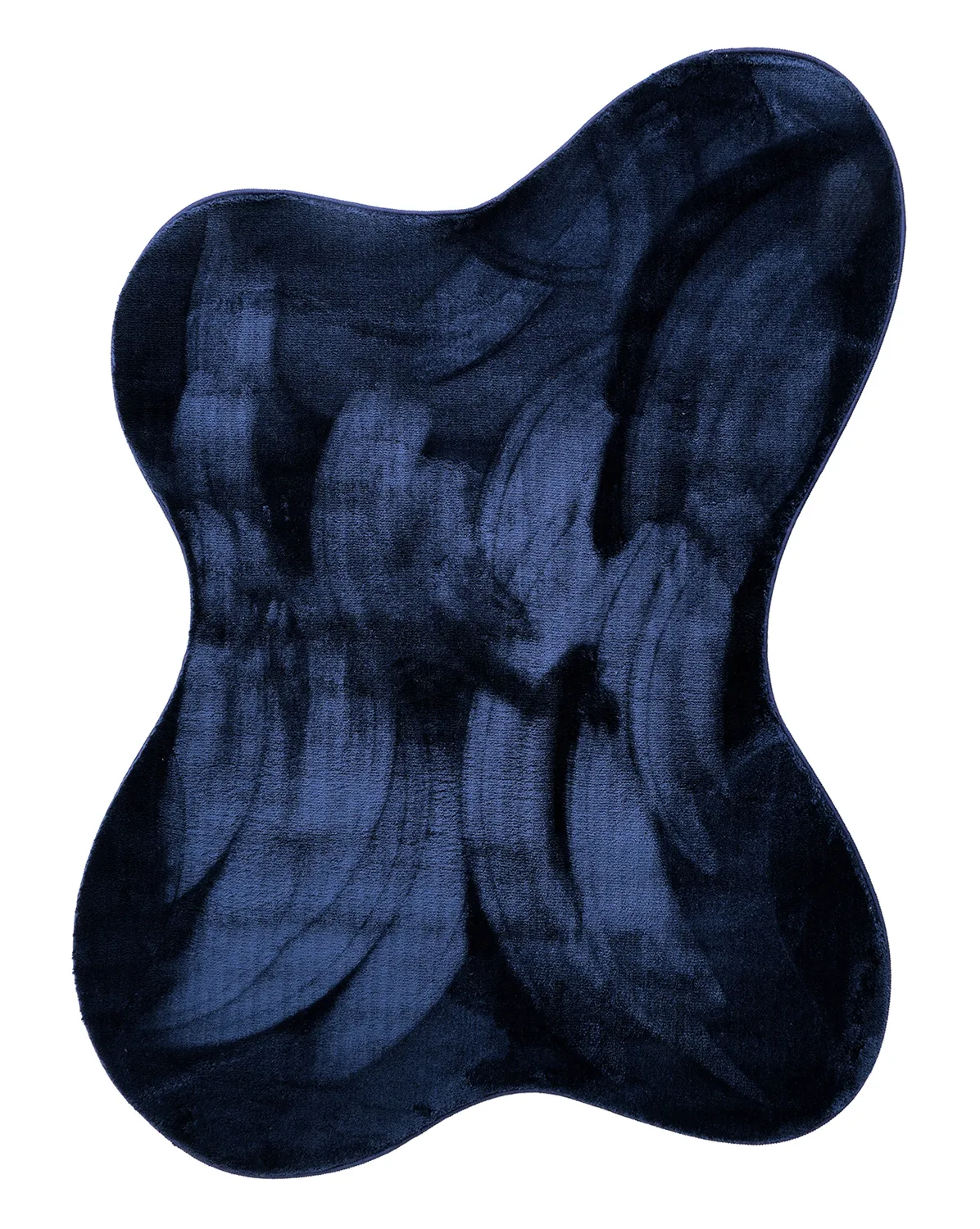 Asymmetrisk Vågig Ryamatta - Aranga Super Soft Fur (mörkblå)