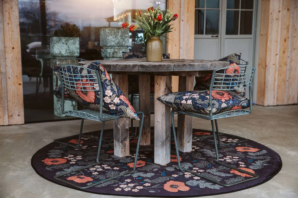 Kruhová rohož - Poppy (čierna)