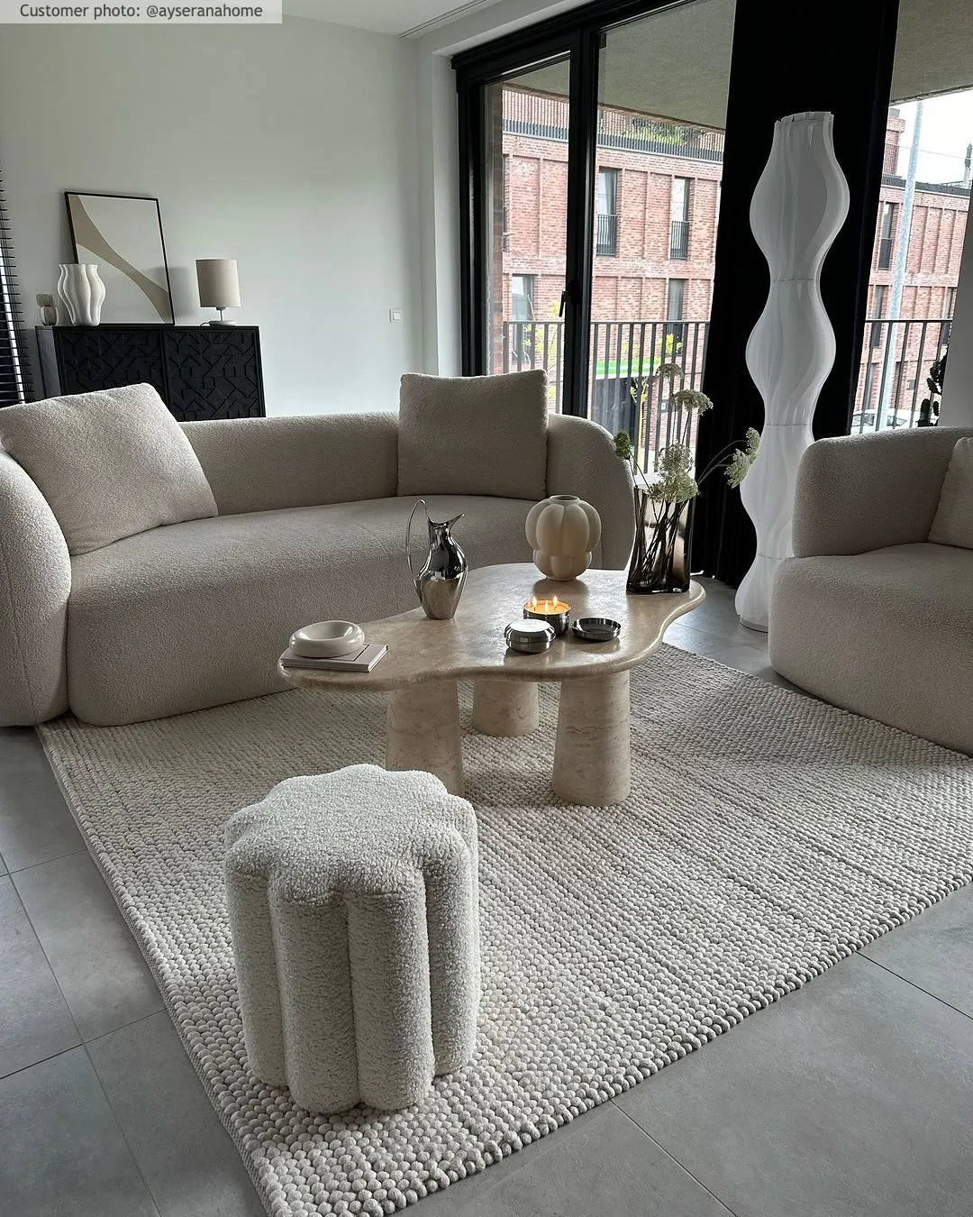 Vlnený koberec - Avafors Wool Bubble (béžový)