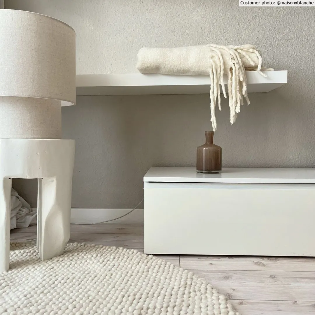 Kruhový koberec - Avafors Wool Bubble (béžový)