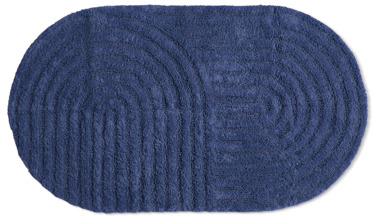 Oválny koberec do kúpeľne - Embla (modrý)