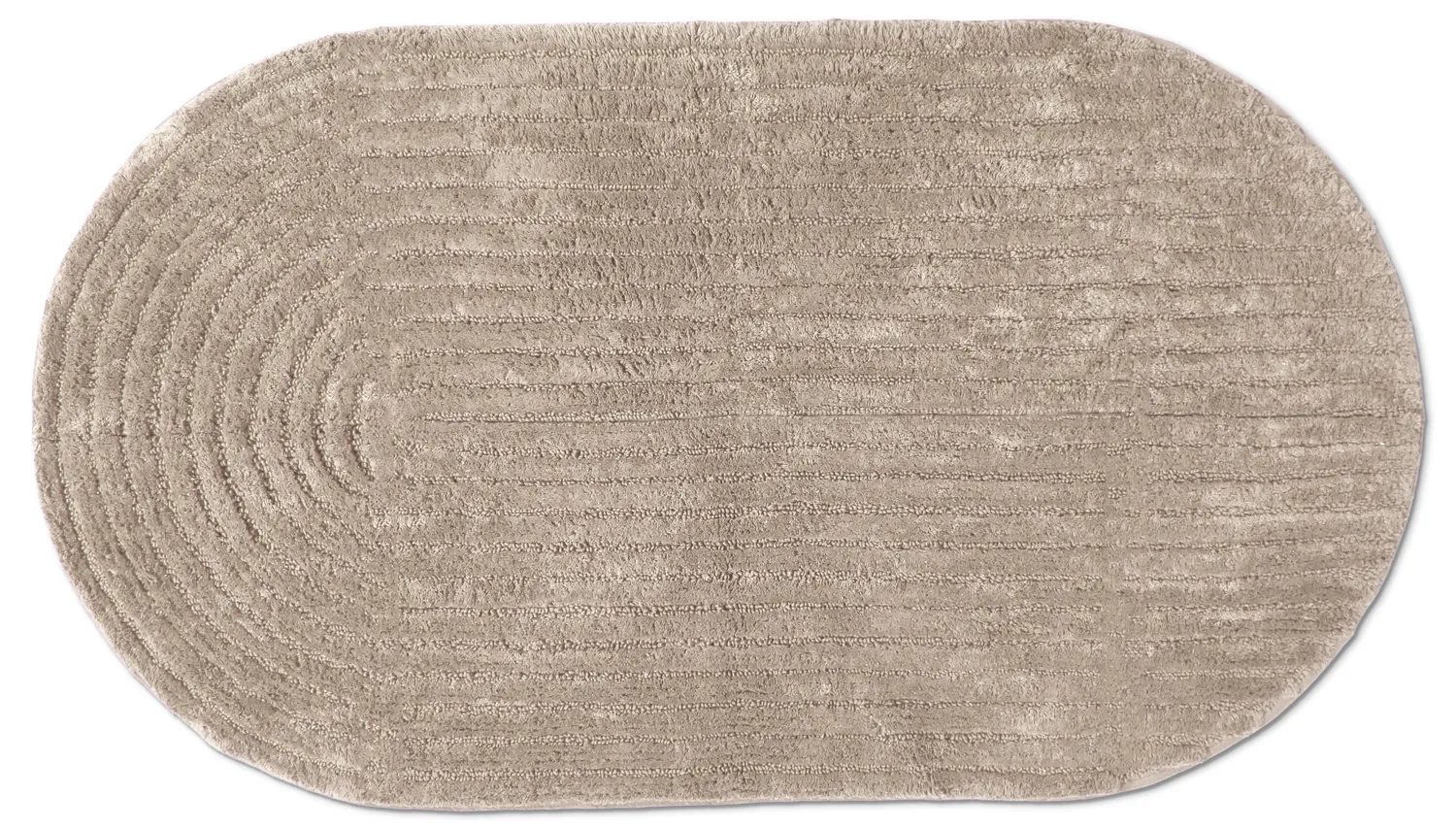 Oválny kúpeľňový koberec - Evena (béžový)