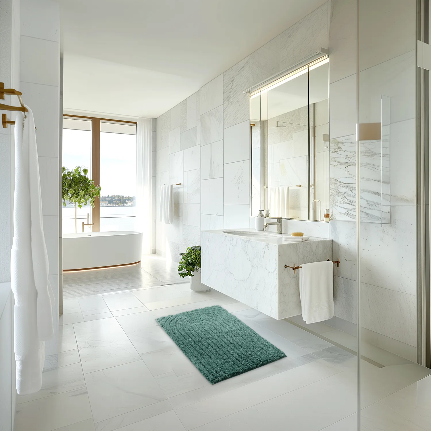 Kúpeľňová rohož - Evena (tmavozelená)