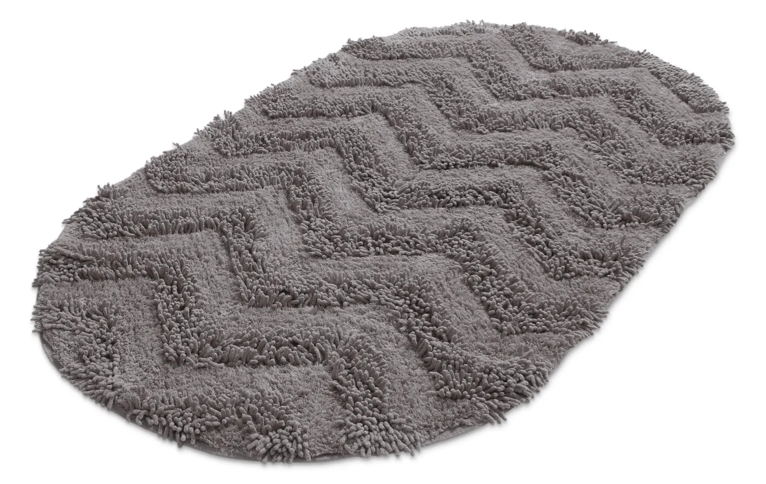 Oválny kúpeľňový koberec - Tressa (tmavosivá)