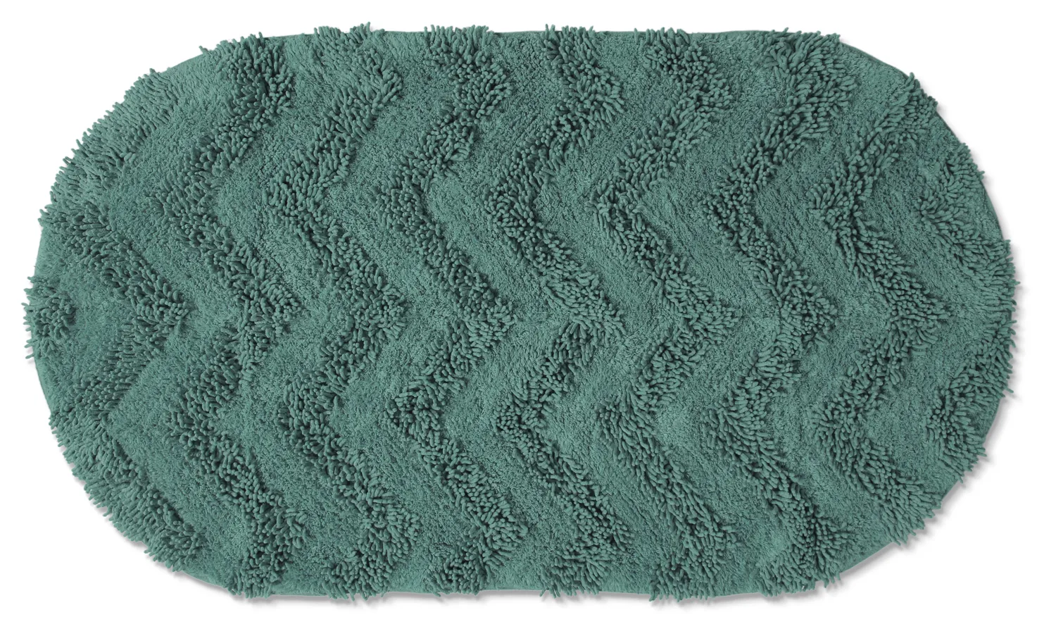 Oválny kúpeľňový koberec - Tressa (tmavozelená)